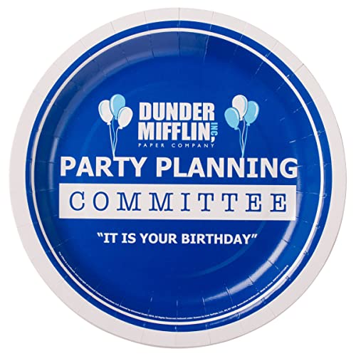 Silver Buffalo The Office Party Planning Committee, conjunto de 60 peças, pratos de papel, copos, gu