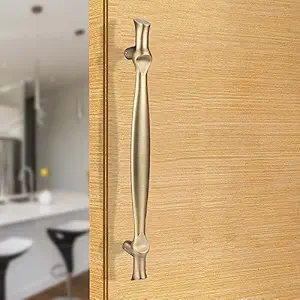 BonKaso 330 Zinc Alloy Premium Classic Push Pull Door Handle for Glass & Wooden Door - Antique Brass Finish (Set of 1, 12 Inch)