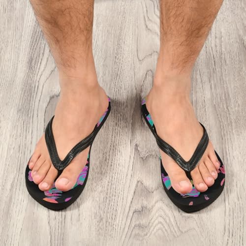 Colorful Leopards Black Flip Flop Beach Summer Casual Sandal for Women & Men Shower Shoes 208618754