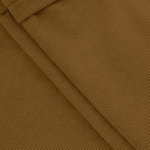 Image of NBXNZWF Corduroy Pants Women Stretch Elastic Waist Casual Pants Side Button Loose Fit Straight Leg Trousers with Pockets