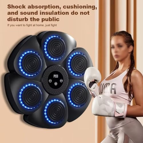 Machine de boxe musicale Bluetooth avec gants entraîneur mural noir 9 vitesses - 6