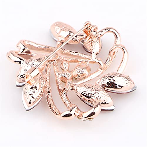 Broche pour femme rose délicate en alliage de haute qualité finition soignée 4.5cm
