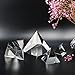 QFkris Crystal Pyramid Figurine Collectible, Transparent Color Prism Desk Ornament Glass Paperweight with Gift Box for Decoration (60mm / 2.4inches)