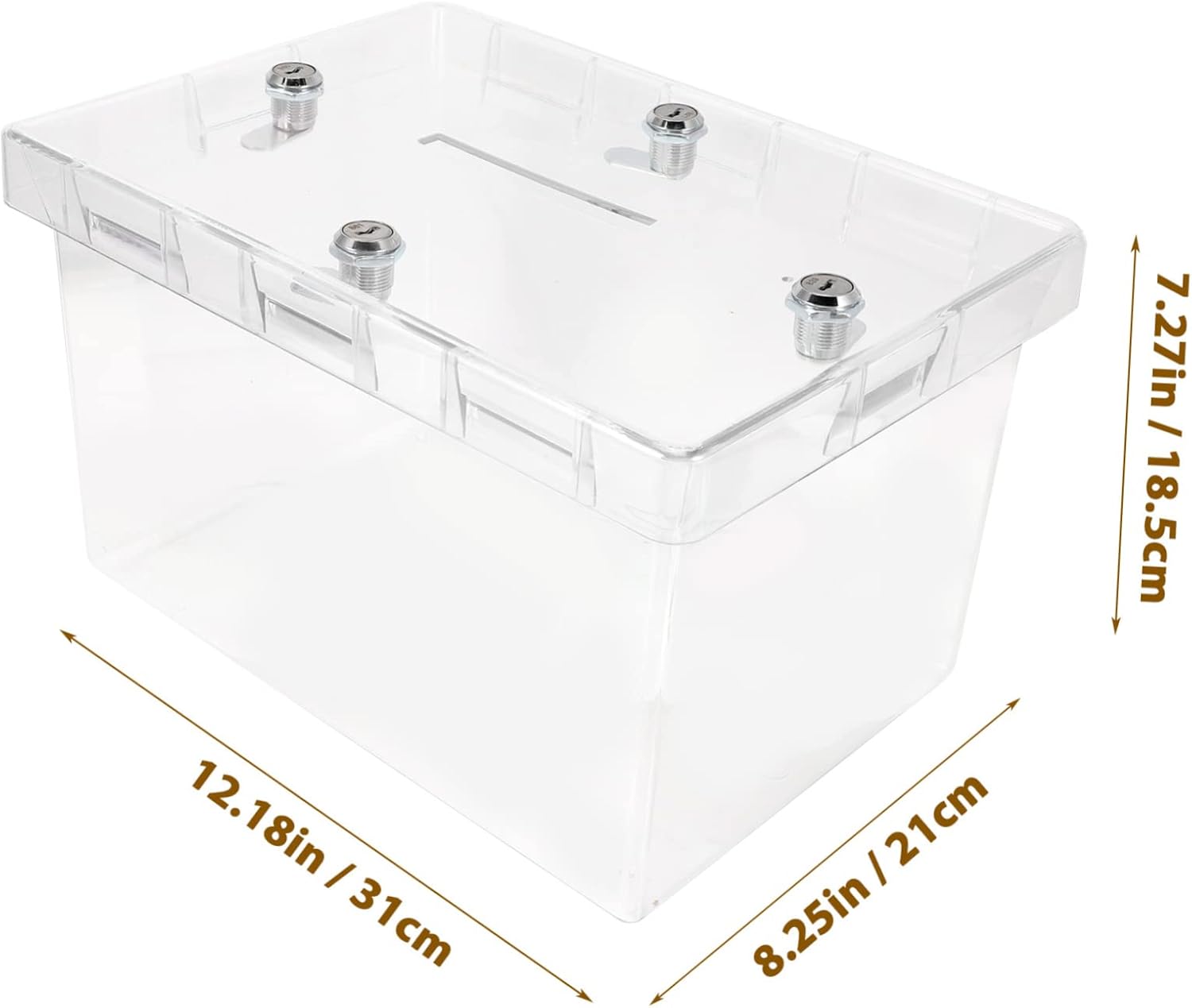 MAGICLULU Acrylic Wedding Card with Lock Clear Storage for Wedding Cards Money Envelopes Photos for Reception Fun