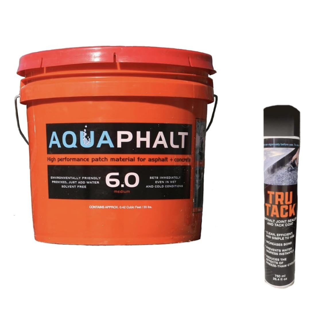 Bundle of Aquaphalt 6.0 Permanent Asphalt Repair & Tru Tack