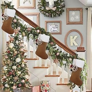 Personalized Gold Wooden Initial Christmas Stocking, 19.5 inches Velvet Christmas Stocking with pom poms,Christmas Decorations for Xmas Fireplace Holiday Party(Gold A) Personalized Gold Wooden Initial Christmas Stocking 195 inches Velvet Christmas Stocking with pom pomsChristmas Decorations for Xmas Fireplace Holiday PartyGold A