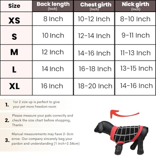 Image of Lulala Dog Sweater, Knitted Turtleneck Cold Weather Dog Sweater for Small Small Dogs, Soft Diamond Plaid Pullover Knitwear Dog Winter Warm Clothes, Pet Coat Puppy Sweater (Black, 16 Inch)