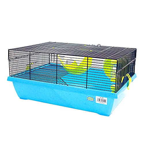 DZLA Jaula para Hamster hámster casa, Extra Grande Jaulas para Roborowski con 2 Puertas (L-51 * 36.5 * 23.5cm, Verde)