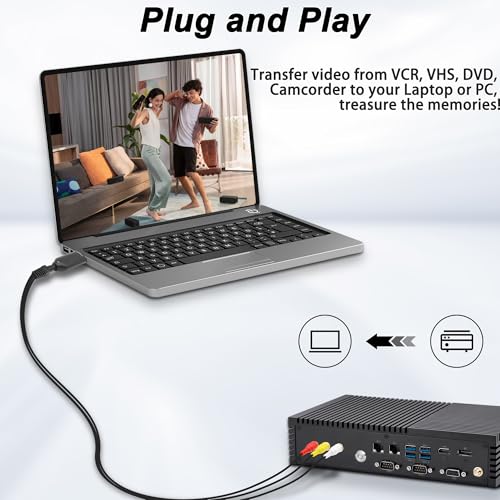 Convertidor digital USB 2.0 a 3 RCA con cable adaptador compuesto AV para VHS VCR 2