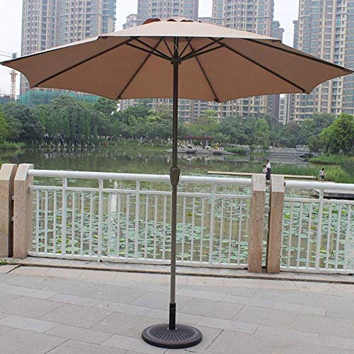 Parasol de jardín exterior de 2,7 m de sombra de sol caqui con manivela 2
