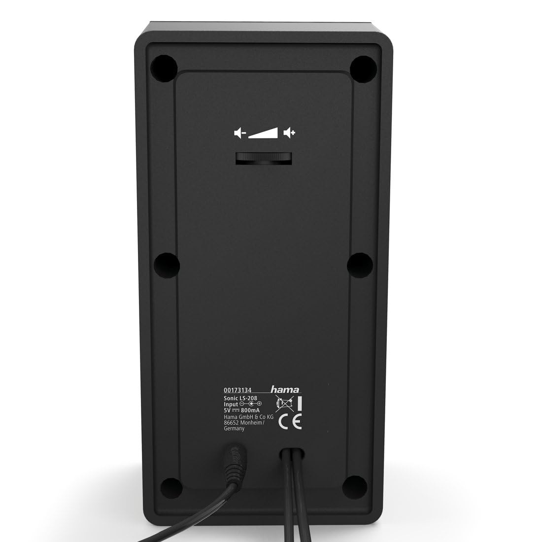 Hama PC Lautsprecher Sonic LS-208 (PC Boxen, 2.0 Lautsprecher für Computer, Laptop, 8W, stufenlose Lautstärkeregelung, Metallgitter, Anschluss über 3,5mm Klinkenstecker) schwarz