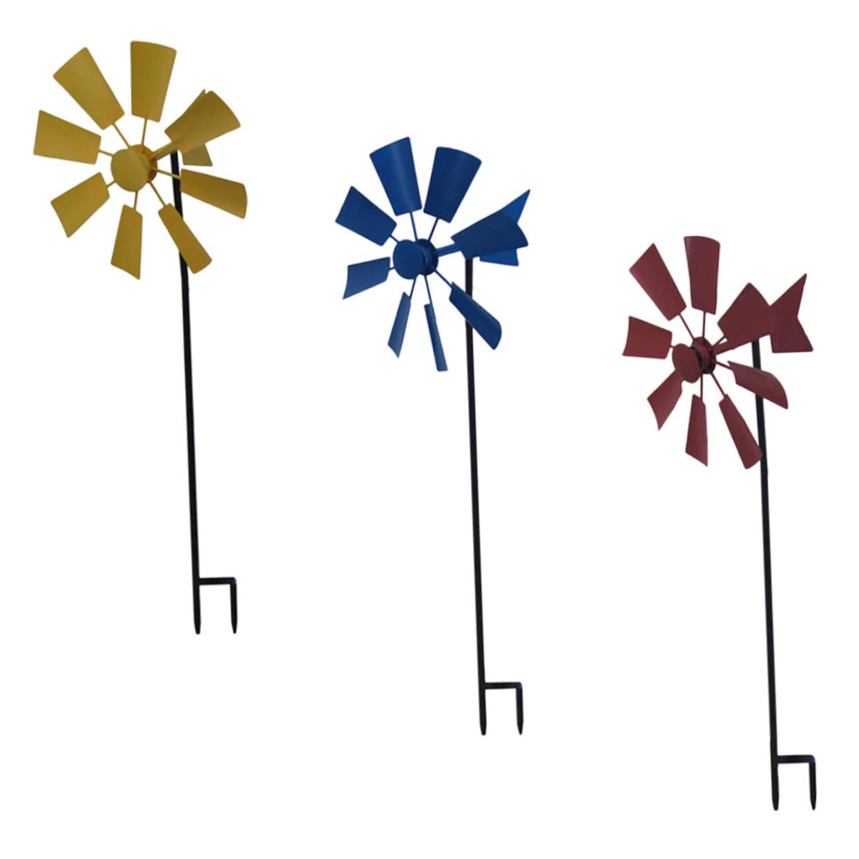 VICASKY 3stücke Garten Windmühle Aus Metall Windräder Für Garten Windmühle Für Außenbereich Filigranes Design Farbenfrohe Dekoration Für Haus Und