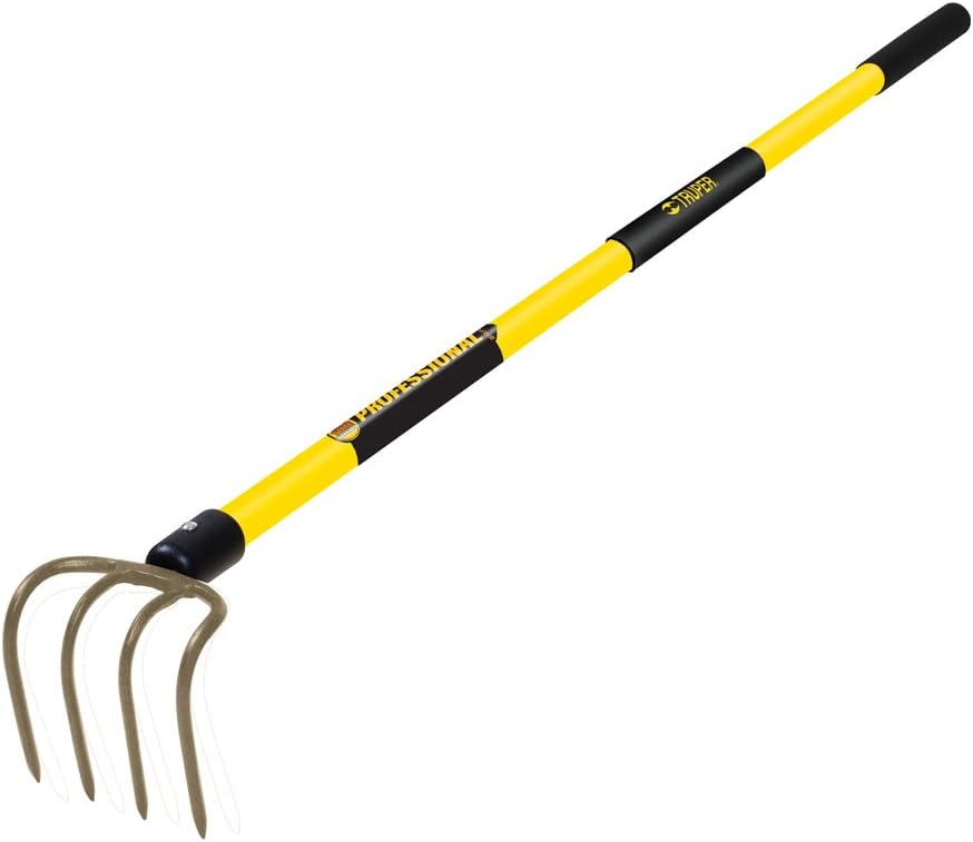 Truper 30030 Tru Pro 4-Tine Forged Cultivator, 5-Inch Head, 60-Inch Fiberglass Handle