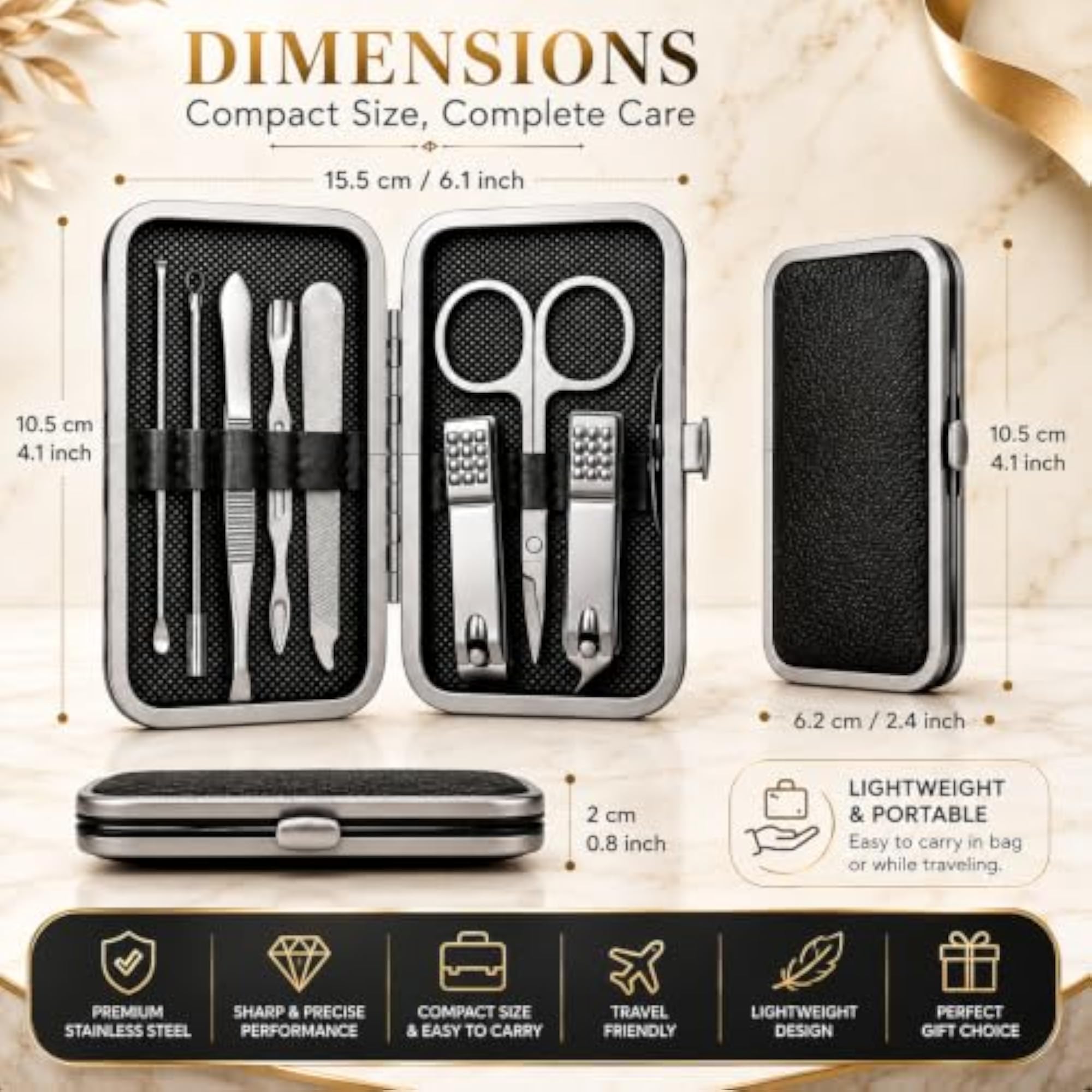 Premium 8-in-1 Manicure & Pedicure Kit for Men & Women