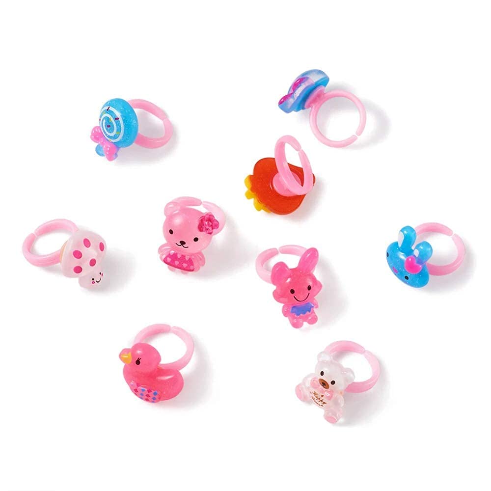 Adjustable Hand Finger Ring In Heart Shape Box - Pack Of 36