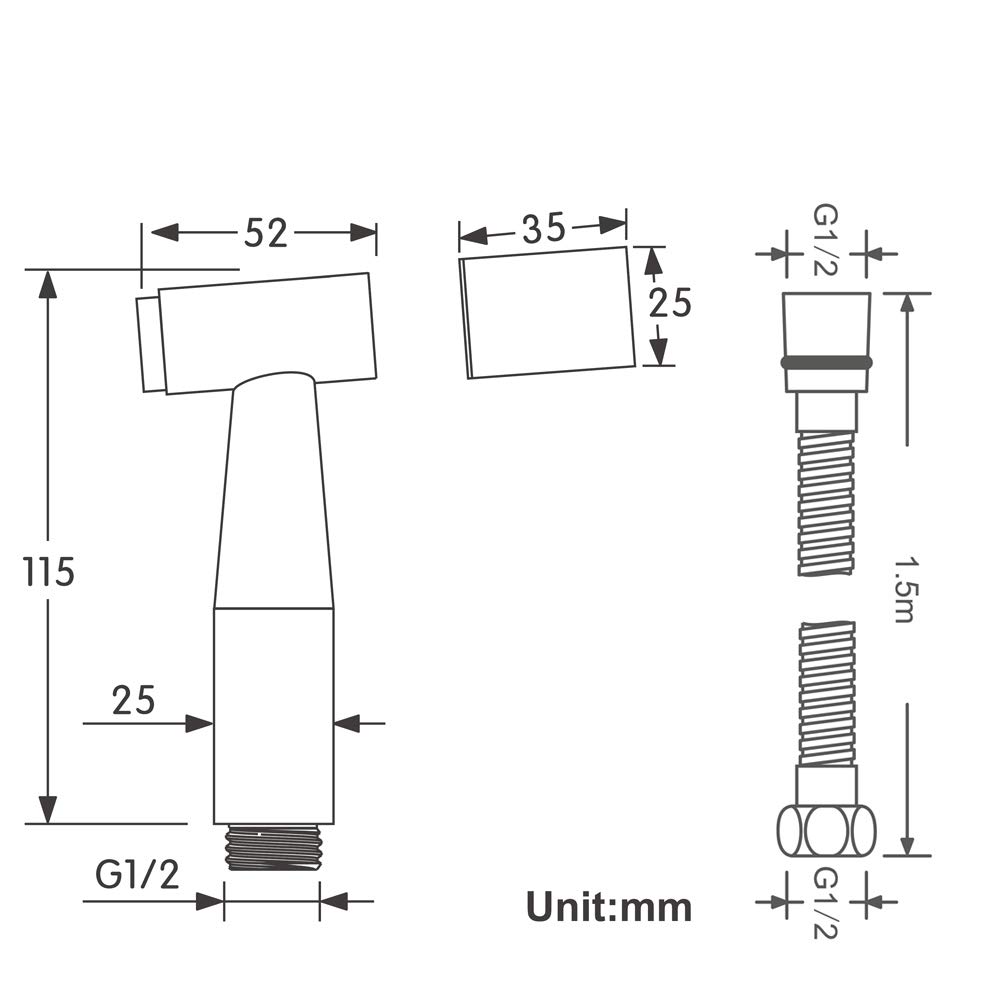 Stoffwindelsprüher aus Edelstahl for die Toilette, tragbares Sprüh-Toilettenset for die persönliche Hygiene