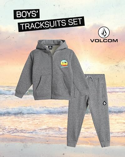 Volcom Infant Baby Boys' Tracksuits - 2 Piece Soft Fleece Full Zip Up Hoodie and Jogger Pants Set for Toddler Boys (12M-7)2