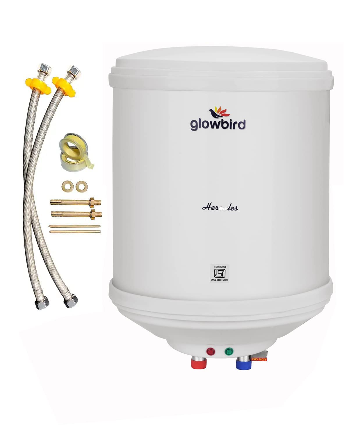 Buy Glowbird™ Hercules 25-L 5 Star Rated Vertical Stainless Steel Storage Water  Heater (Geyser) with Free Installation Kit and Connection Pipe Online at  Low Prices in India - Amazon.in