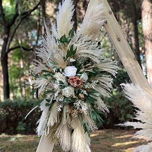 Yobeki Boho Decor, Rustic Wedding, Rose Arch Arrangement/Artificial Flowers, Pampas Arch Arrangement/Wedding Arrangement #TOP4