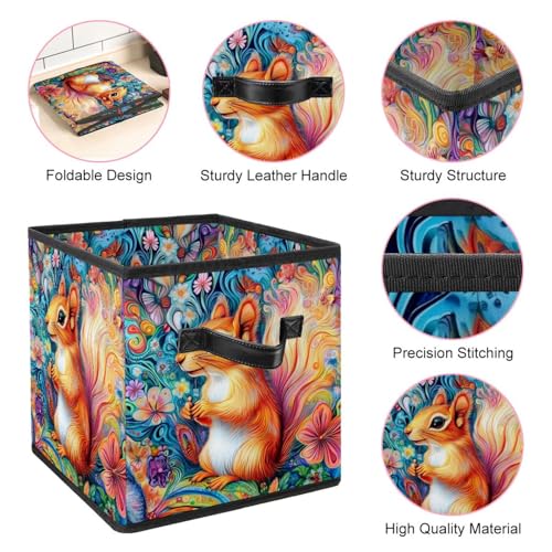 Boîte de rangement écureuil pliable et robuste avec double poignée pour optimiser vos placards - 5