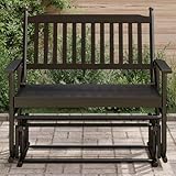 INLIFE Schaukelbank Schwarz 118x70x104,5 cm Massivholz...