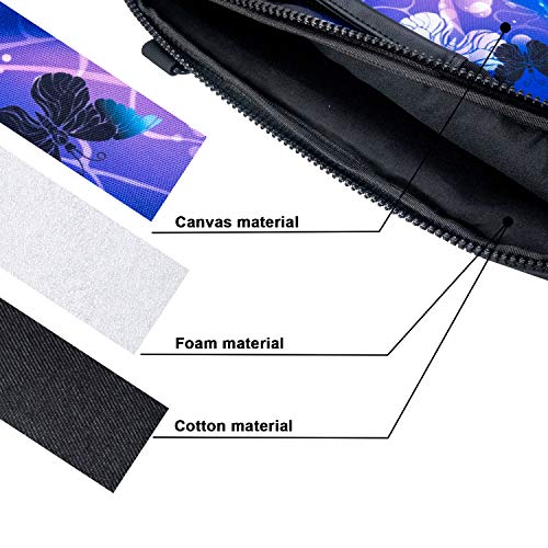 RICHEN 15" Canvas Laptop Shoulder Bag Laptop Netbook Bag,Protective Canvas Carrying Handbag Briefcase Sleeve Case Cover with Side Handle (14-15.6 inch, White Butterflies) - Thumbnail 6