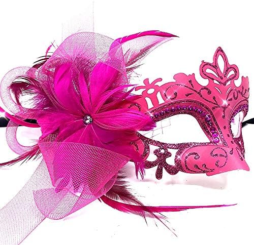 Miniatura 2 de Máscara de disfraz de damamujerniña, máscara de plumas para mascarada, Halloween, Mardi Gras, fiesta de cosplay