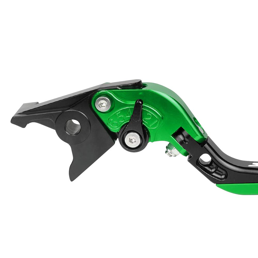 MZ-STORE Moto CNC Aluminium Réglable Pliable Leviers d'embrayage de Frein pour Vulcan S 2015-2020-Vert+Noir+Vert+Noir