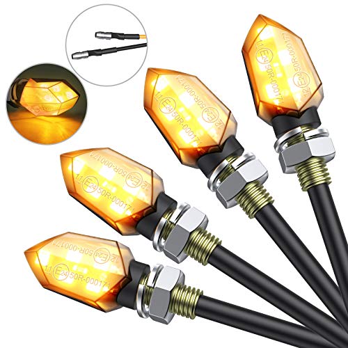 Justech 4pcs Micro LED Turn Signal Lights Motorbike Indicator Universal Waterproof 3528 Lamp Beads Indicator