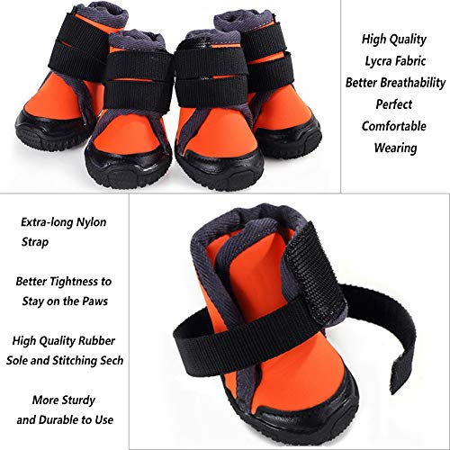 Petilleur Breathable Dog Hiking Shoes For Hot, Ice & Sharp Pavement Pet Paws Protector Anti-Skid Dog Boots Durable Pet Sneakers For Outdoor Activities (Orange, Xl) #TOP2