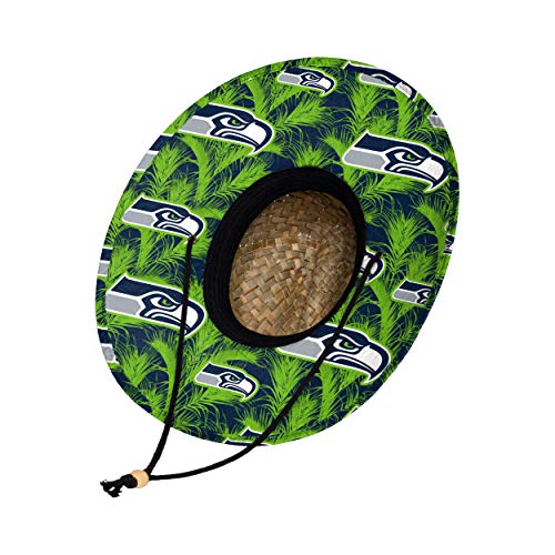 Image of NFL Team Logo Americana Floral Lifeguard Beach Straw Sun Hat