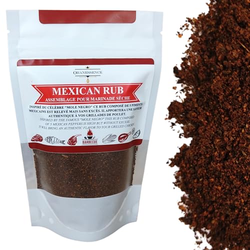 Rub mexicano (200 g) - Hecho a mano en Normandía - Adobo seco - Perfecto para pollo - Sin aditivos, sin colorantes, sin conservantes, no irradiado