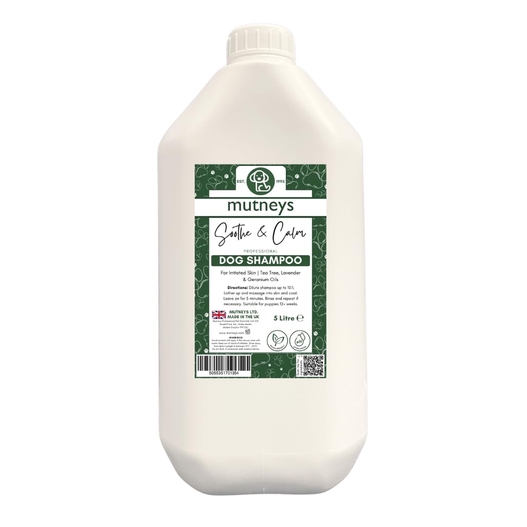 Medicated Antibacterial Dog Shampoo Concentrate - Soothe And Calms Dry Itchy Irritated Damaged Skin- Dog Grooming Salon Treatment 5ltr 10 To 1 Dilution Rate