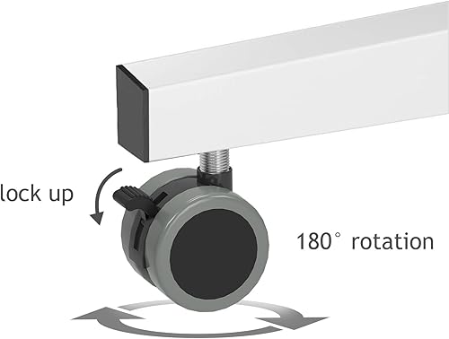 Miniatura 6 de DlandHome Escritorio con ruedas ajustable, mesa auxiliar móvil de 31.4 pulgadas con ruedas, mesa C ajustable, soporte portátil para computadora
