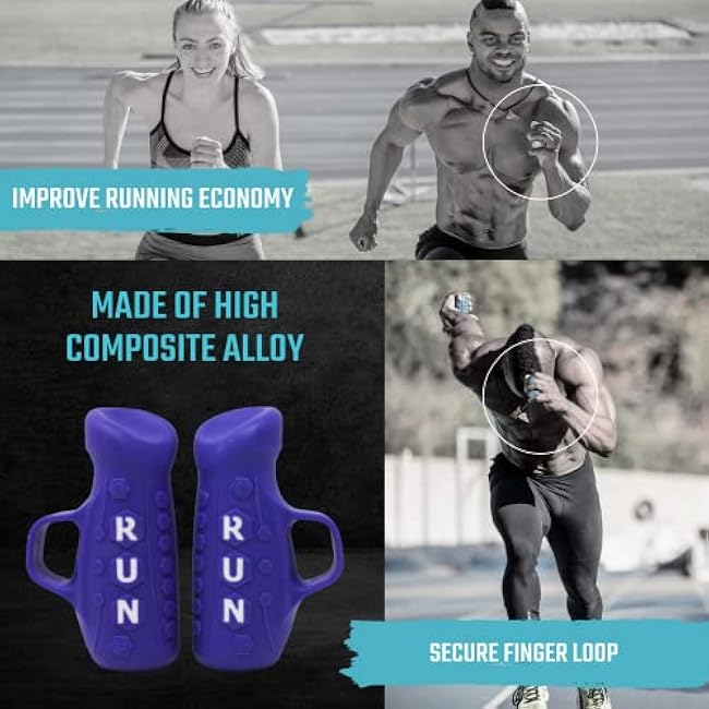 Egg Weights Running Pods 2.0 lbs Set Metal Alloy Hand Weights with Anti-Slip Finger Loop for Running, Outdoor Training for Adults - 2 Pods, 1.0 lbs each + Free E-Book Workout Guide