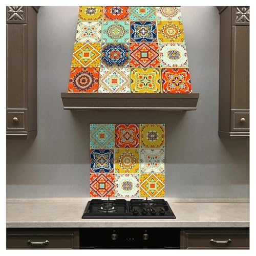 Image of TEKCOOL 60CM X 200CM Kitchen Wallpaper Oil Proof,Waterproof self-Adhesive Wall Stickers for Kitchen Anti-Mold and Heat Resistant Aluminium Backsplash Wallpaper (Grey flower-2pc)