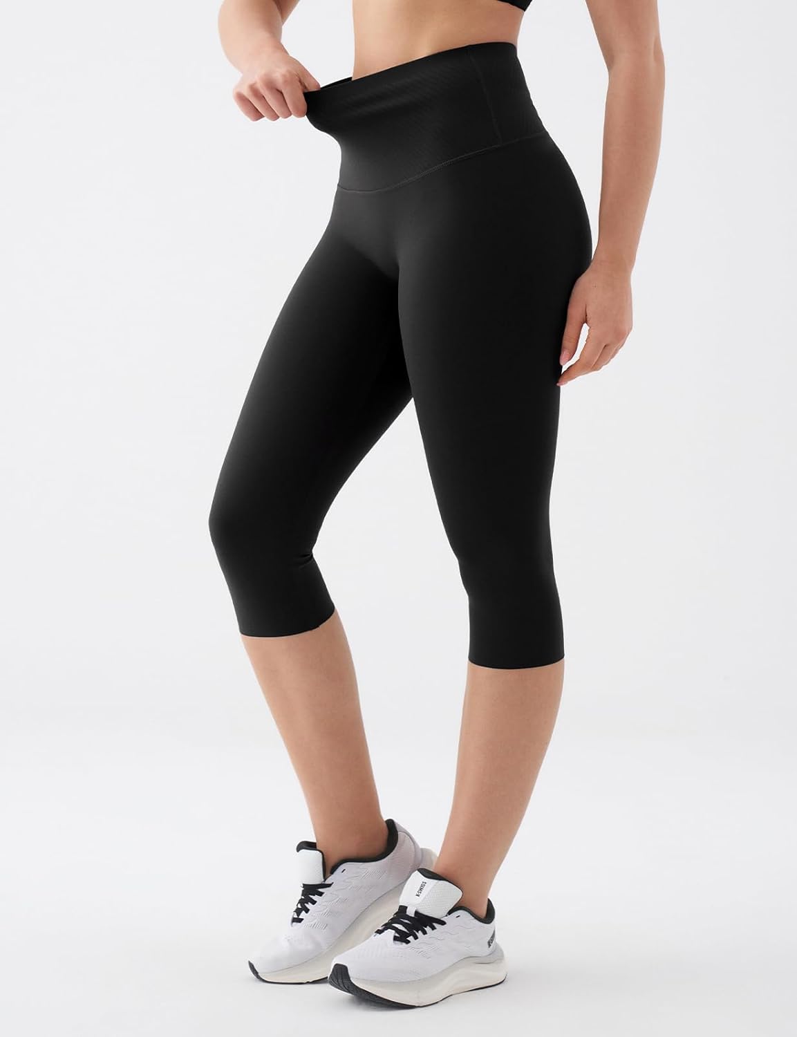 K-Swiss Women's 16" Capri Leggings - No Front Seam Soft Stretchy High Waist