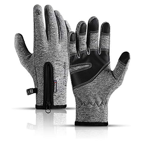Winter Gloves Touchscreen Gloves for Women Men Cold Weather Thermal Runing Cycling Hiking Warm Gloves (Grey,L) Cover