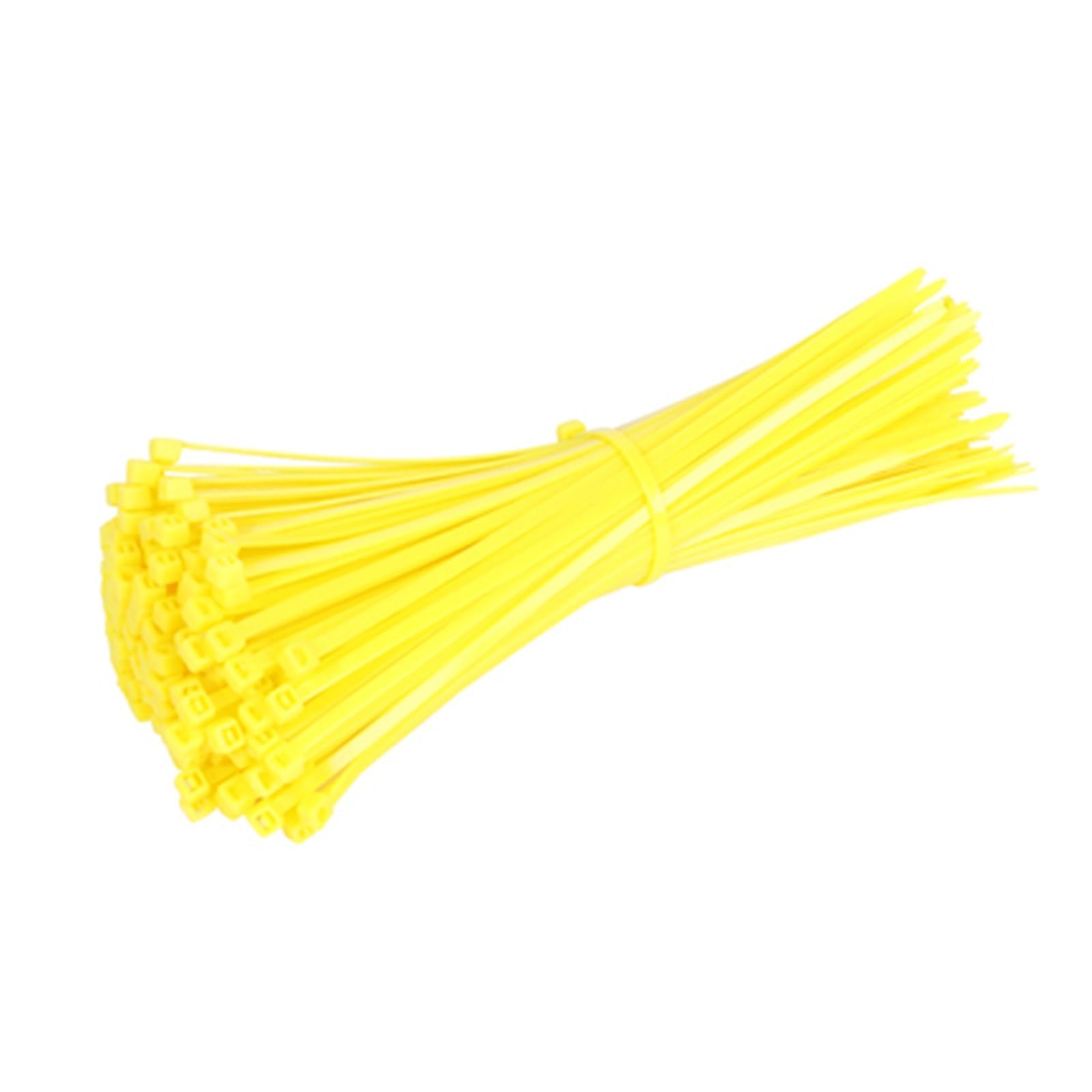 Nylon Cable Tie Buckle， Self-Locking Nylon Cable Ties 100pcs Multicolor 1.9mm x 100mm(Yellow)