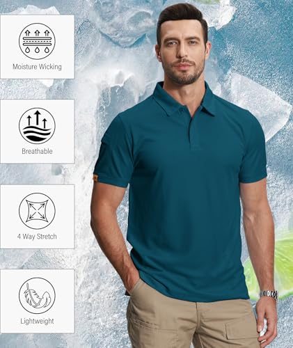 Image of ZITY 5 Pack Mens Polo Shirt Short Sleeve Sports Golf Tennis T-Shirt Moisture-Wicking Summer Shirts