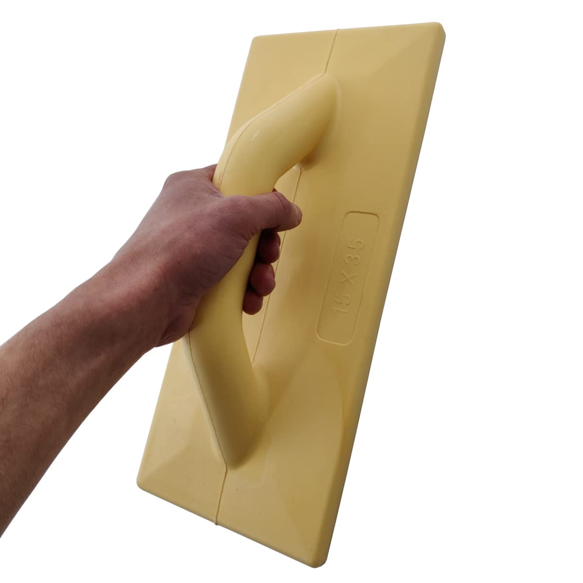 Toolzone Rigid Poly Plastering Floats - 150mm x 350mm - Lightweight Float with Ergonomic Handle - Easy to Clean - Image 3