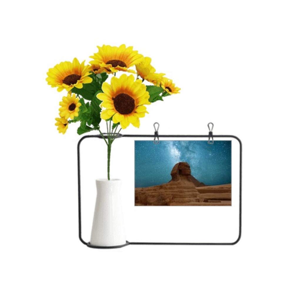 Vase de tournesol artificiel Art Déco avec carte de bénédiction pour salon