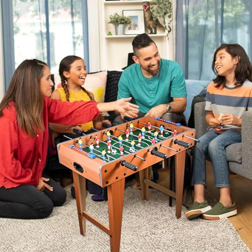 Tigvio Mini Tischkicker, Hoher Füße Kickertisch Tischkicker Kinder mit 6 Stangen und 4 Tischkicker Bälle, 69×37×65cm Tischfussball Kinder und Erwachsene, Einfach zu Montieren – Bild 8