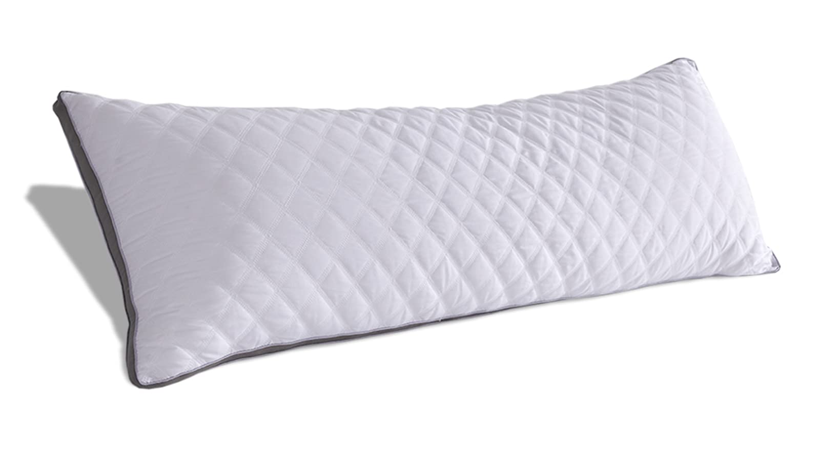 CUTEWIND Body Pillow for Adults Luxury Premium Adjustable Loft Quilted 21"x54" Body Pillows Hypoallergenic Fluffy Body Pillow Down Alternative Pillow Quality Plush Pillow (White-Grey, 21“x54“)