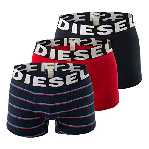 Diesel Men's 3-Pack Shawn Stretch Boxer Trunk, Dark Blue, M