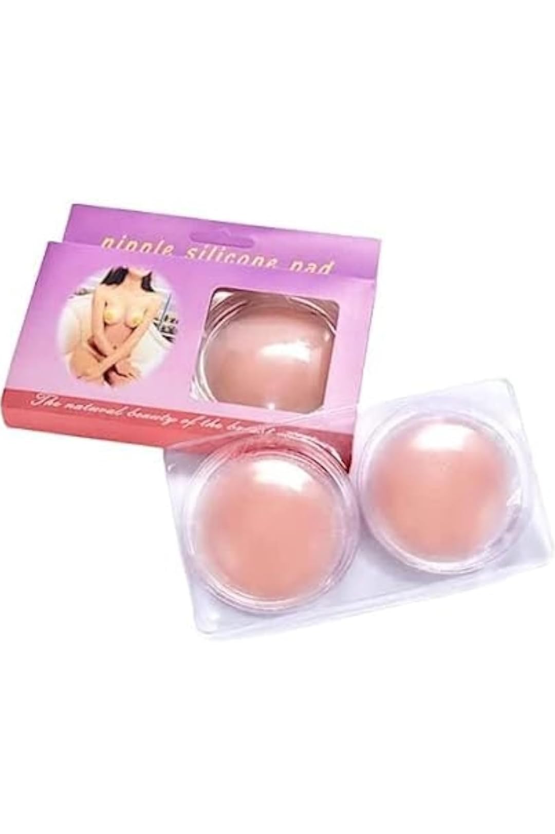 DABHI Enterprise Ambiger Nipple Covers Womens Silicone Pasties Invisible Silicone Nipple Covers Reusable Adhesive Silicone Covers Beige-picture-36