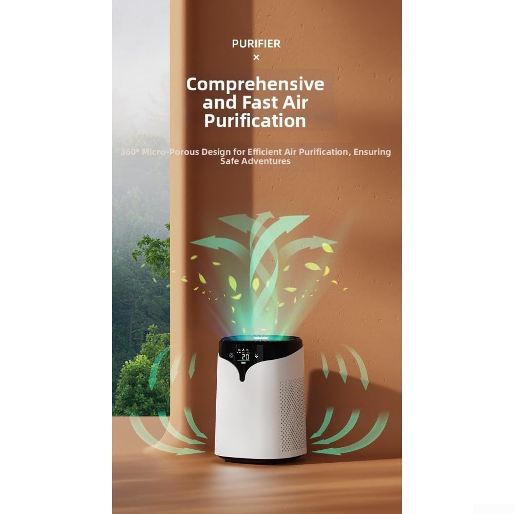 Purificador de aire, barra de oxígeno de iones negativos, removedor de olores formaldehído para esterilizador eliminador para dispositivo de limpieza de aire de escritorio en casa y oficina
