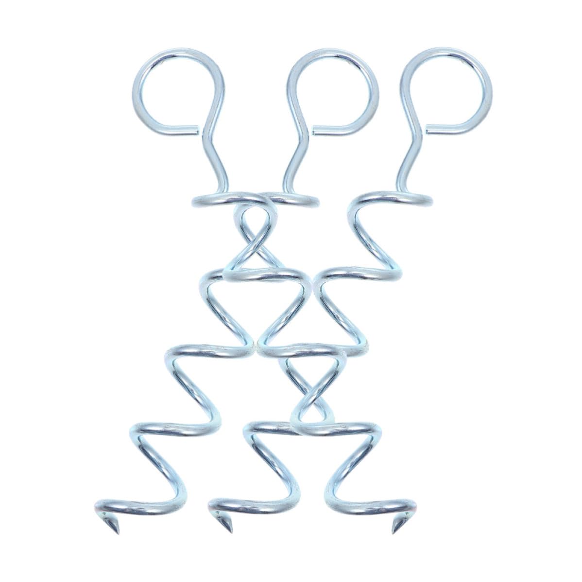 Alasum 3 Estacas de Hierro Resistentes para Tienda de Campaña, Fáciles de Clavar y Anclar Toldos, Color Plata, Ideales para Camping al Aire Libre