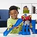 Transformers Optimus Prime Jumbo Jet Wing Racer Playset with 4.5-inch Bumblebee Racecar Action Figure Converting Toys, Ages 3 and Up, 15-inch