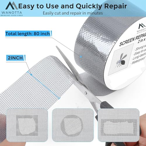 Image of Strong Adhesive Mosquito Net Repair Tape, Waterproof Mosquito Net Tape Roll For Mesh Screen, Window & Door Patch With 2 Tissue tablet [Tape Size 200cm x 5cm]